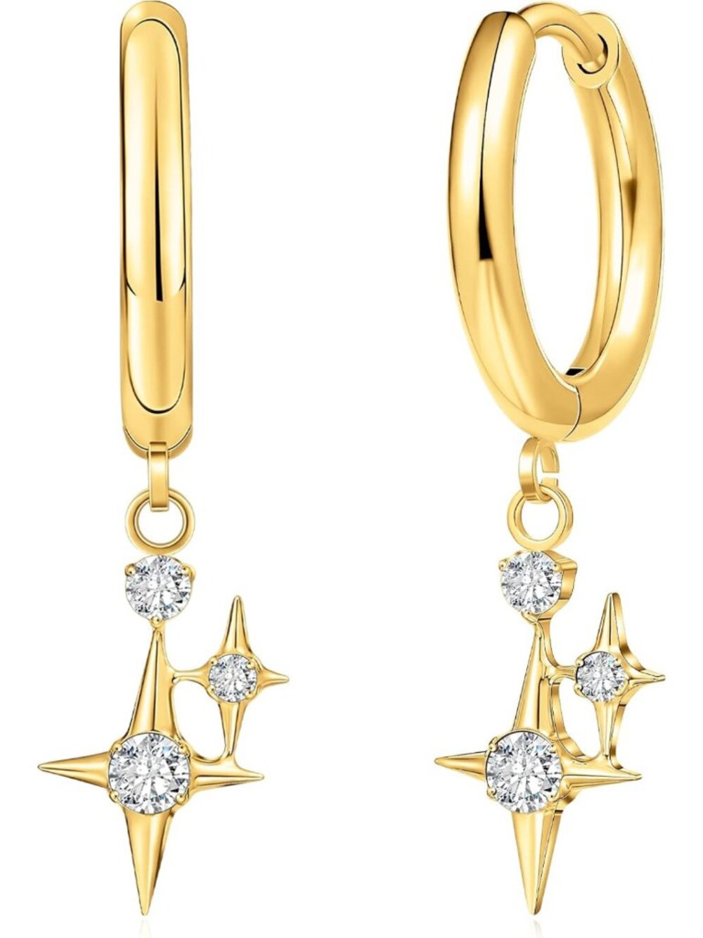 Stylish Titanium Dangle Hoop Earrings for Women | Elegant Drop Design